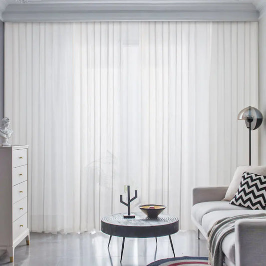 [Cloud] - Plain twill sheer curtain 1321 - Light Gray