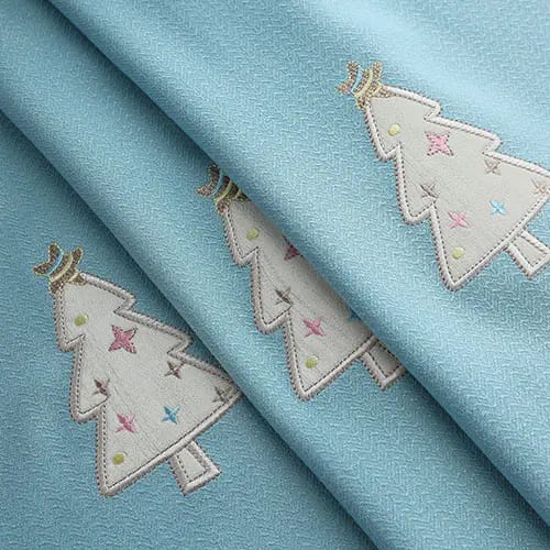 [Magic Tree] Embroidered kids room blackout curtain - Blue